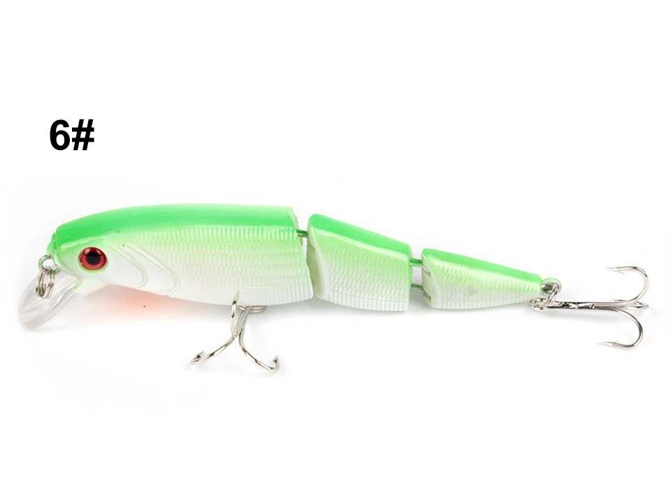 6 1PCS Jointed Fishing Lure 10.5CM 15G Floating Minnow Plastic Artificial Fishing Wobblers Tools 3 Sections Lure - Цвет: 6