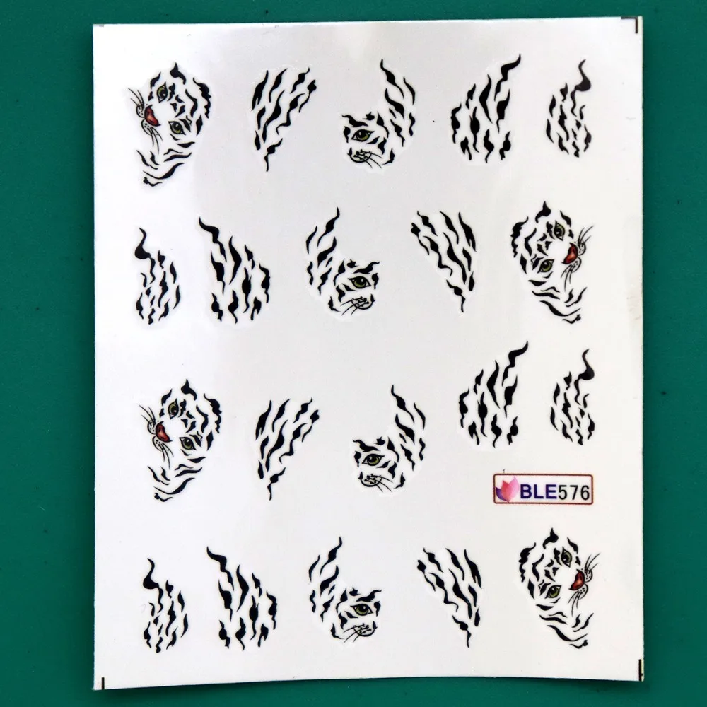 Тигровые накладные ногти с водой Tiger Streifen Nail Art переводная наклейка для воды DIY милые животные дизайн ногтей самоклеящаяся пленка татуировки наклейки для ногтей s