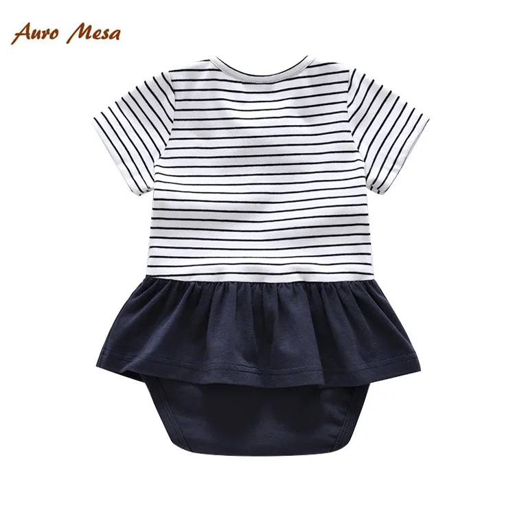 Летний костюм для маленьких девочек 100% хлопковый комбинезон с галстуком