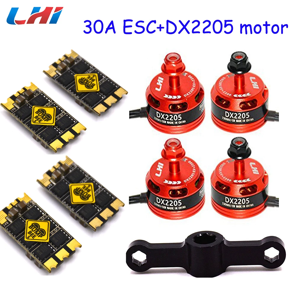 LHI DX2205 2300KV бесщеточный двигатель для 250 FPV гоночного квадрокоптера 4 шт. 30A SUPER RACERBEE