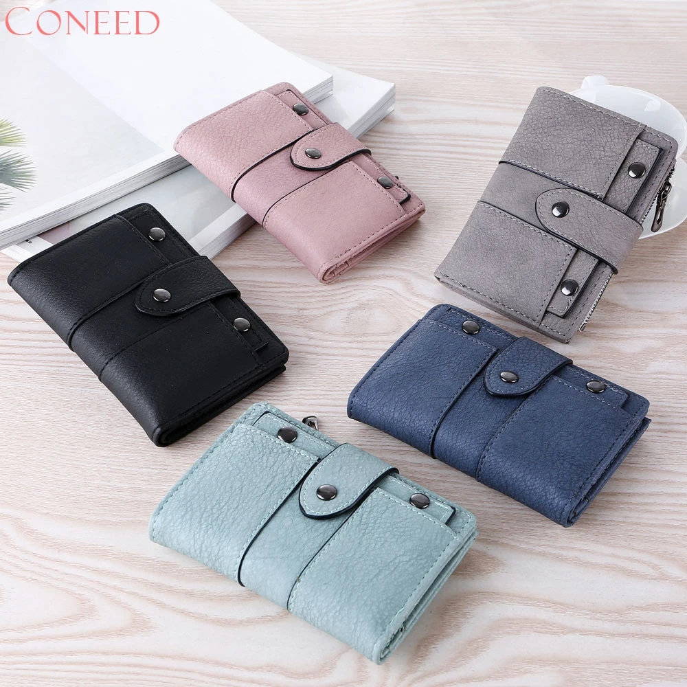 Женский короткий кошелек с заклепками в стиле ретро|purse card holder|purse cardwallet coin |