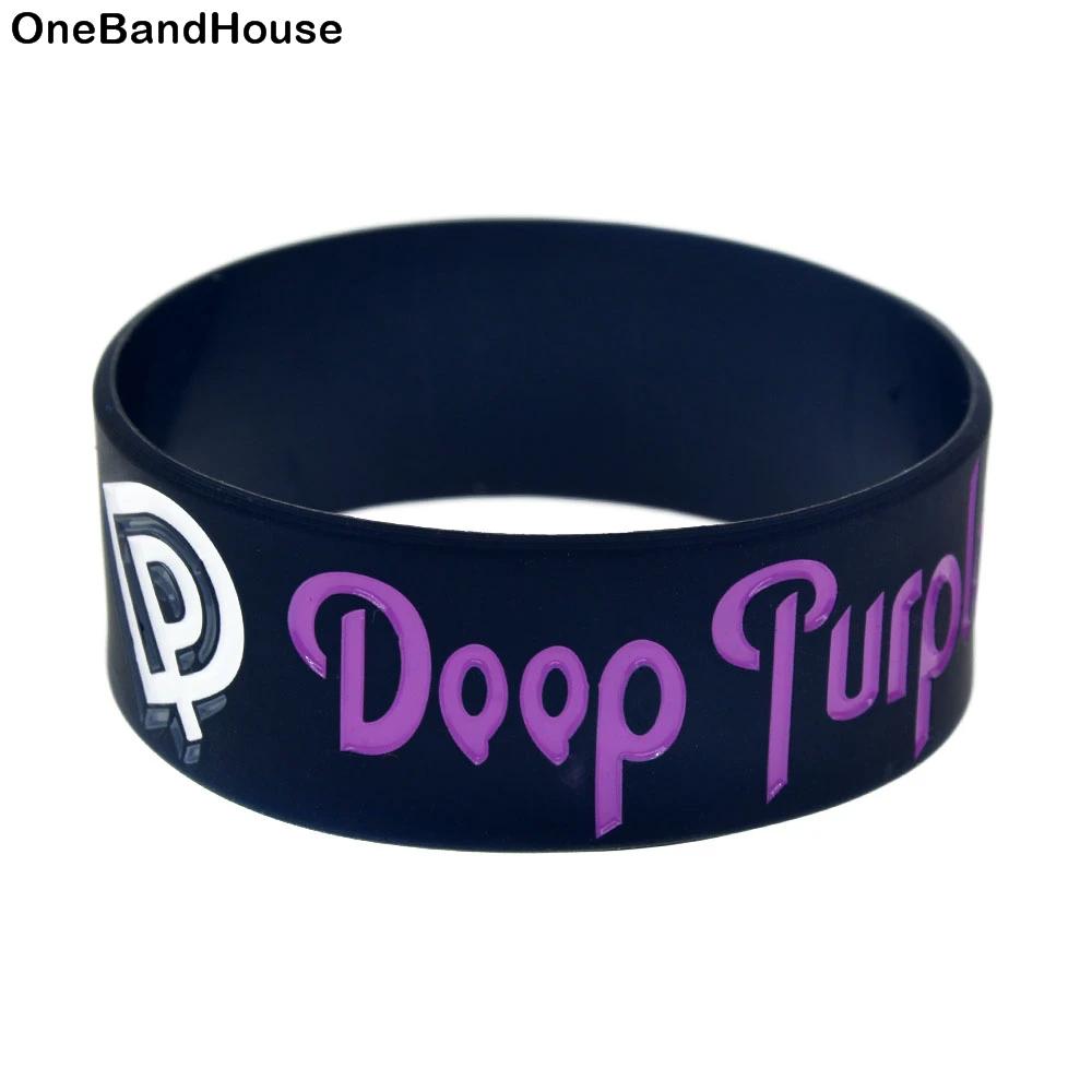 Фиолетовый силиконовый резиновый браслет Doop шириной 1 дюйм для любителей музыки
