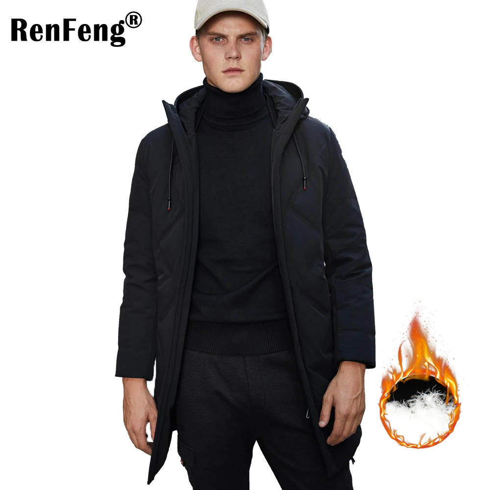 Мужская куртка-пуховик на 90% белом утином пуху теплая брендовая зимняя куртка