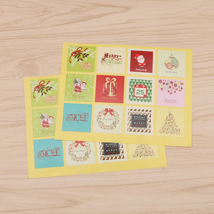 

Free shipping beautiful Christmas series decoration sticker Christmas gift packing stickers party supply favors