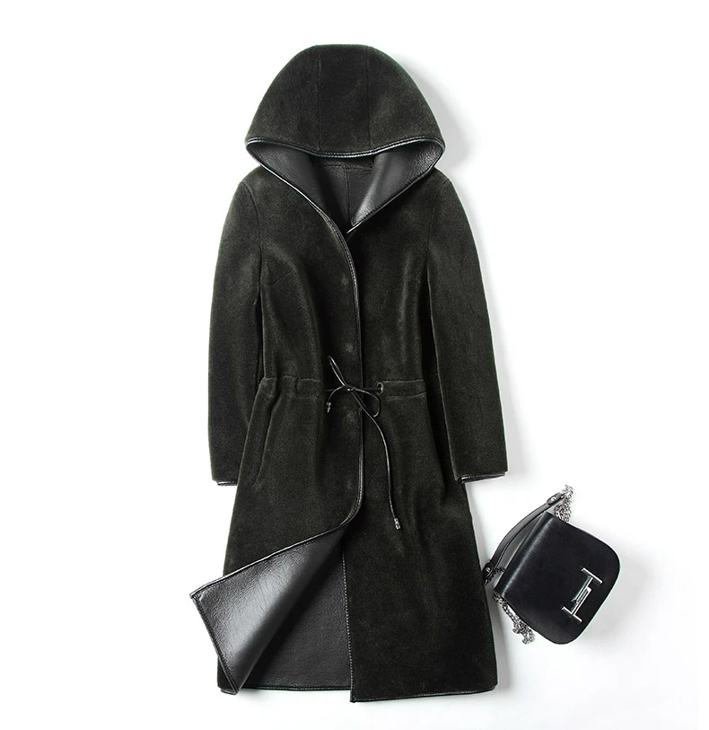 Женское удлиненное пальто из иск. кожи OFTBUY искусственной на подкладке