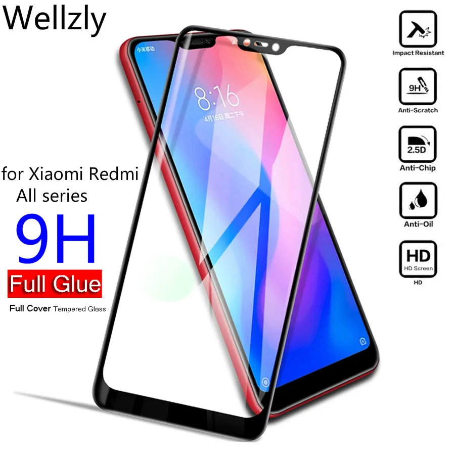 Закаленное стекло с полным покрытием для Xiaomi Pocophone F1 Mi 9 8 A2 Lite Mix 2s Redmi Note 6 5 Pro Global