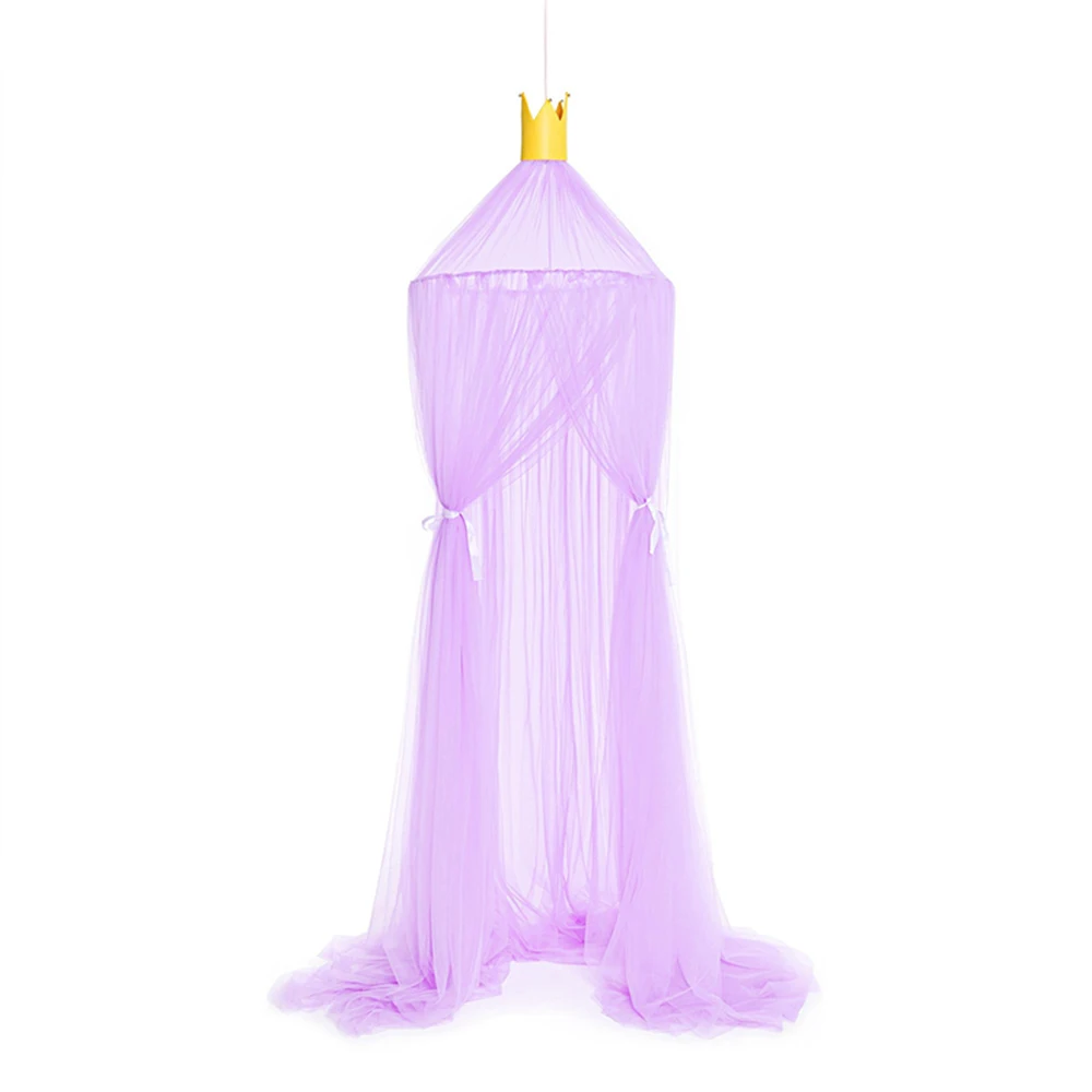 1-purple 240cm Urijk, кружевная москитная сетка, Круглый купол, палатки для детей и взрослых, кровать, подвесная москитная сетка, декор для детской комнаты, Потолочный подвесной навес - Цвет: 1-purple 240cm