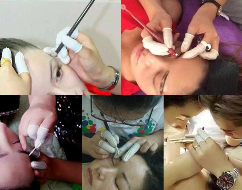 

100pcs/Lot Eyebrow Extension Gloves Practical Disposable Rubber Latex Finger Beauty Tool Microblading Tattoo Accessories