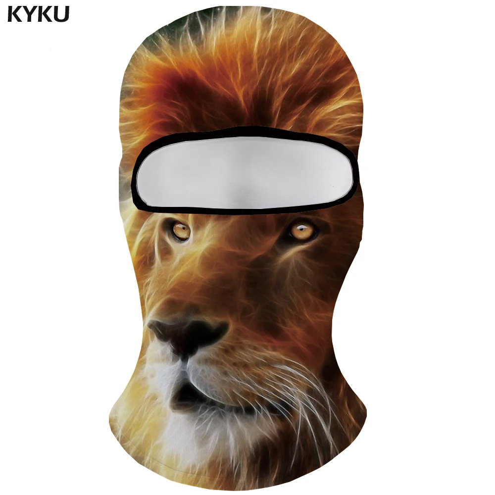 KYKU Тигр Skullies шапочки мужские черные Шапки психоделический велосипед Маска