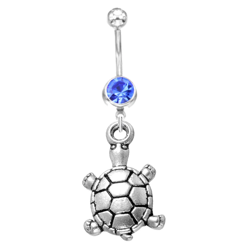 5PCS Surgical Steel Tortoise Piercings Ombligo 14G Star Moon Navel Belly Button Piercing Dangle Earrings Body Jewelry | Украшения и