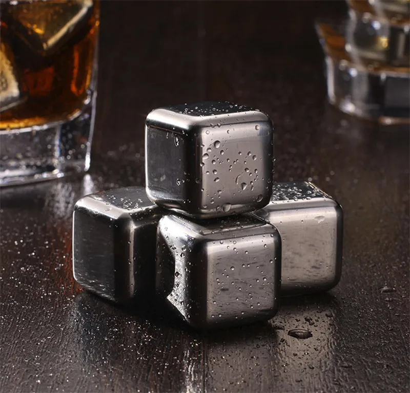 Многоразовые камни для Виски каменные кубики из нержавеющей стали кухонные