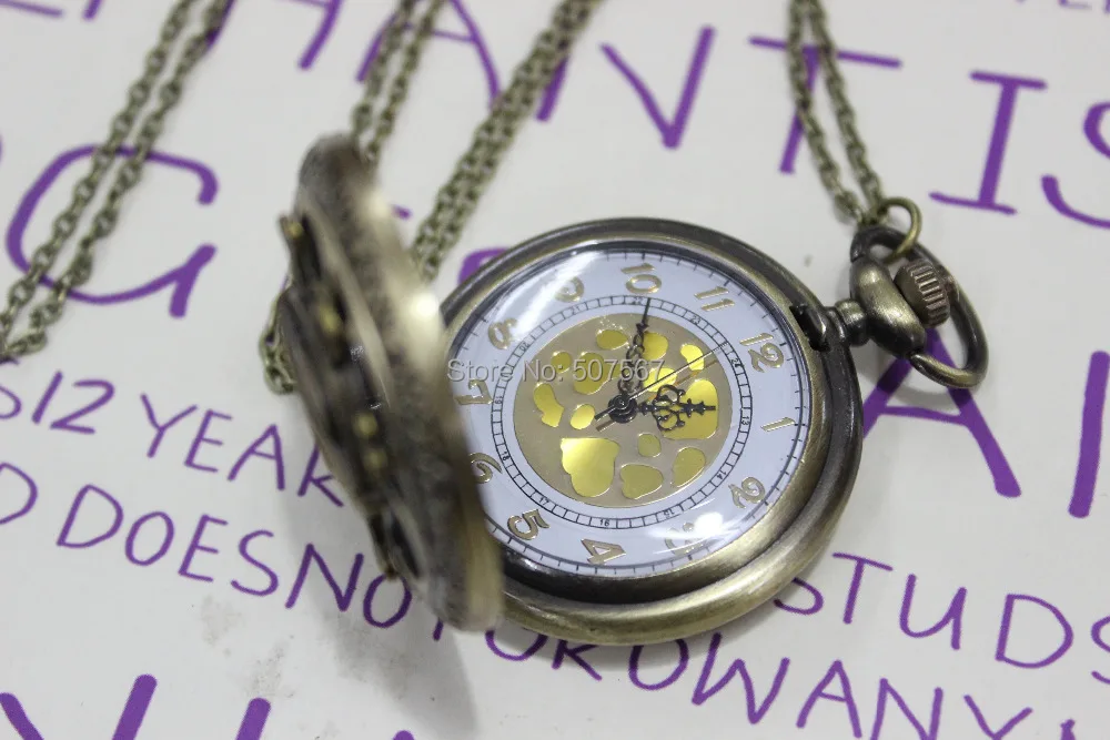 Оптовая продажа Череп пирата Луффи серьги мода карманные часы Подарочный