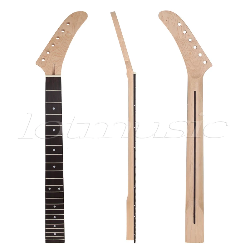 Banana Maple Guitar Neck Dot Inlay 22 Frets For Electric Guitar Neck Replacement Parts Rosewood Fretboard Back Inlay