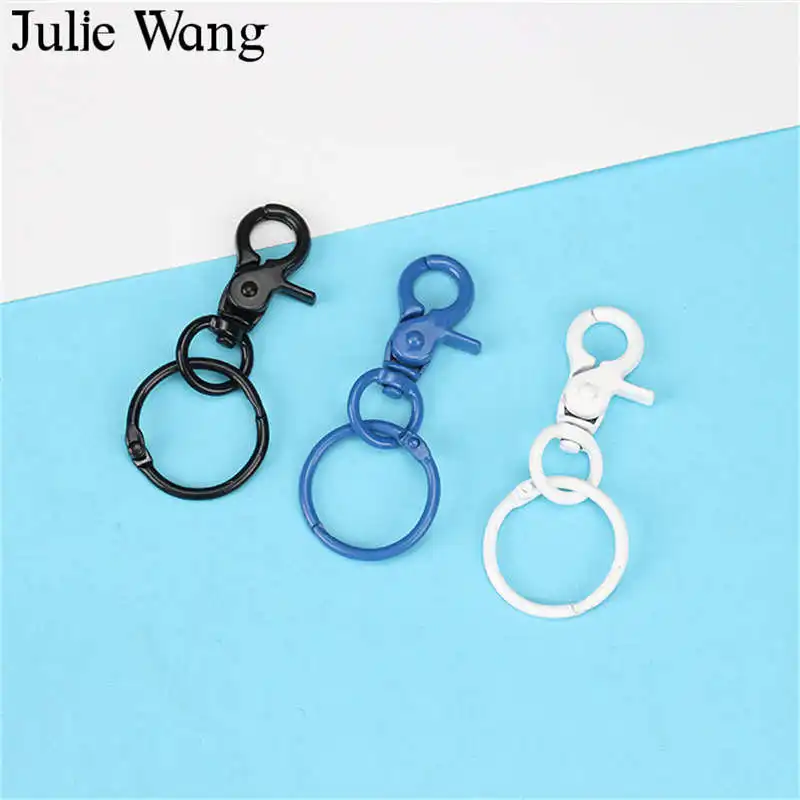 Julie Wang 5 шт. многоцветный круглый брелок для ключей кольцо брелки пряжка с