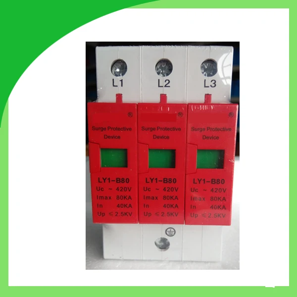 

Бытовая Защита от перенапряжения низкого напряжения 80KA 420v 2P + 1N 80A ширина 18 мм SPD