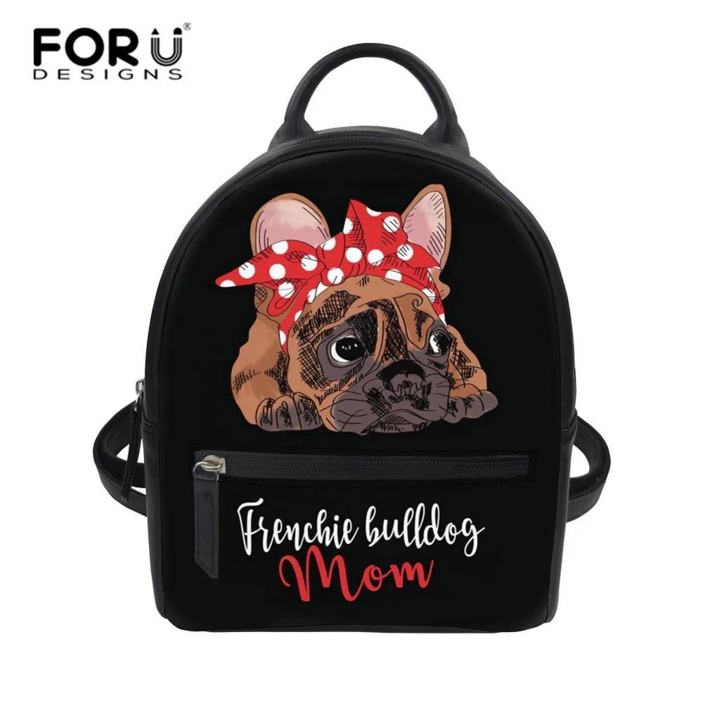 FORUDESIGNS Модный женский рюкзак с французским бульдогом из искусственной кожи