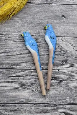 Рекламная Высококачественная деревянная шариковая ручка с голубыми точками для