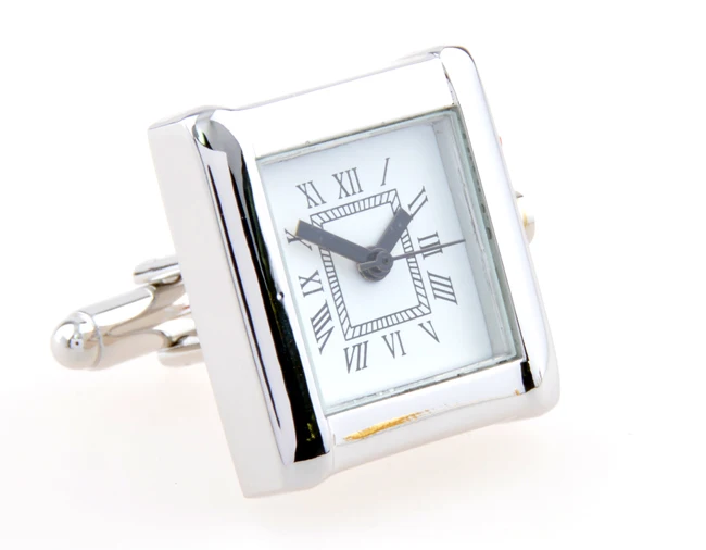 Функциональные Запонки квадратные серебряные запонки для часов мужские в