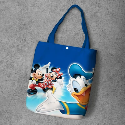 3 Сумка для подгузников disney, вместительная, с рисунком Микки Мауса, холщовая сумка-шоппер, сумка для покупок, сумка на плечо - Цвет: 3