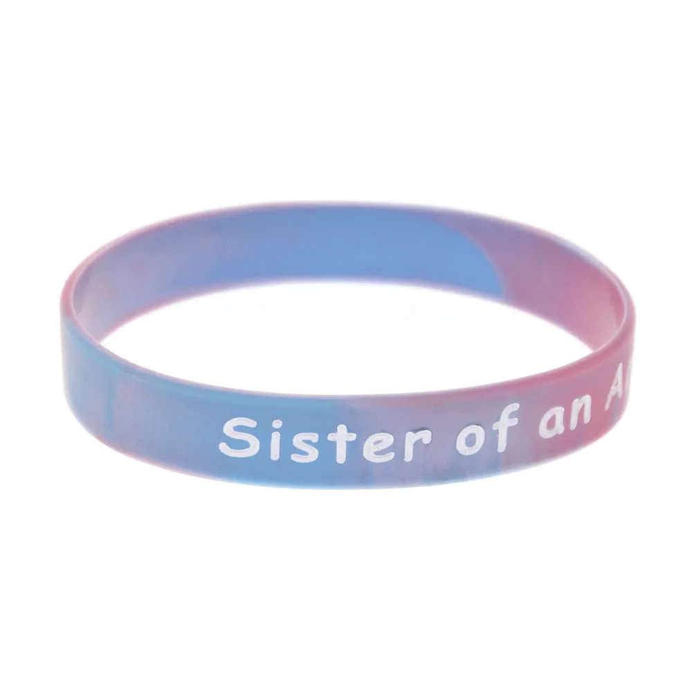 1 шт. силиконовый браслет Sister of an Angel с гравировкой логотипа разных