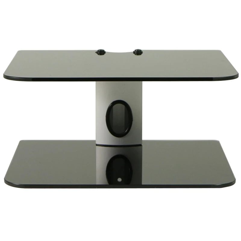 

2020 DVD Wall Shelf Universal Set-top Box Wall Mount DVD Bracket Shelf with Black Strengthened Tempered Glass for Cable Box/Game