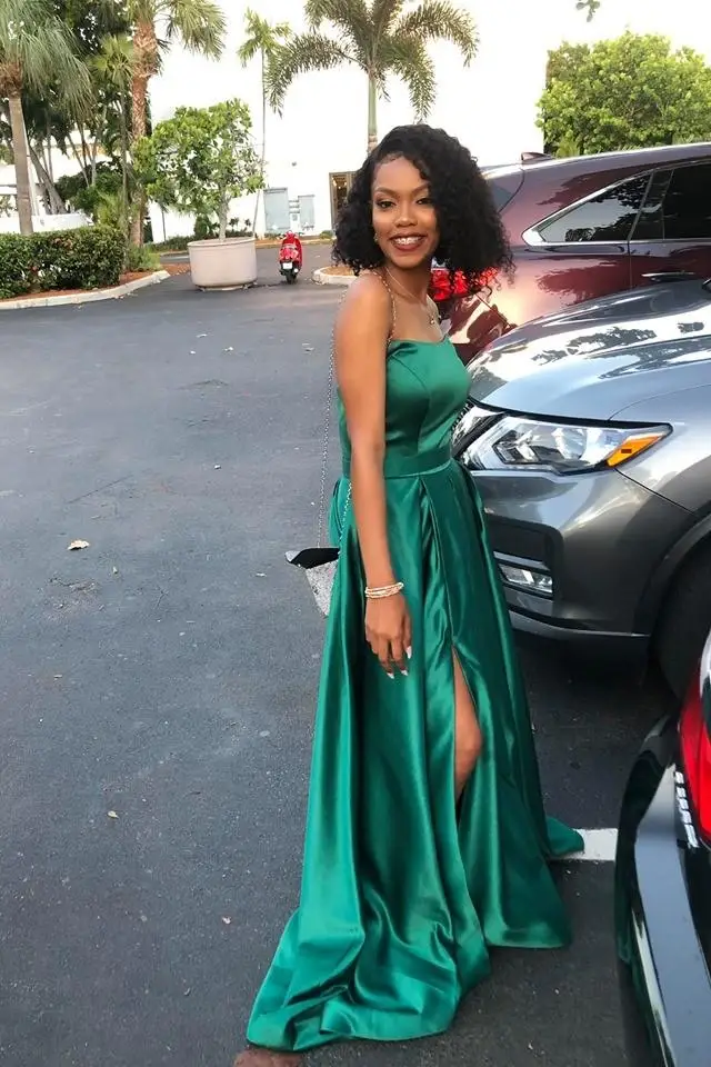Длинное вечернее платье Hunter Green Abendkleider 2020 милое с Боковым Разрезом Robe De Soiree Abiye Gece