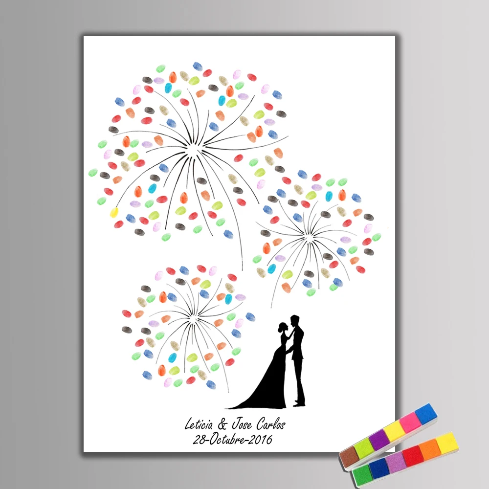 Лидер продаж! Сканер отпечатков пальцев Подпись Холст Картина фейерверк