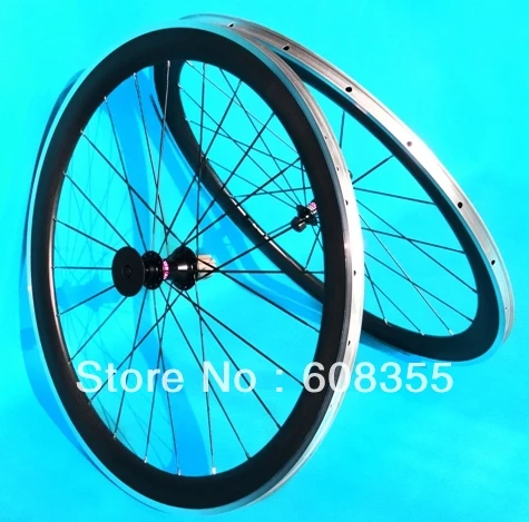 Матовая колесная пара для дорожного велосипеда 3k 50 мм (с тормозной поверхностью