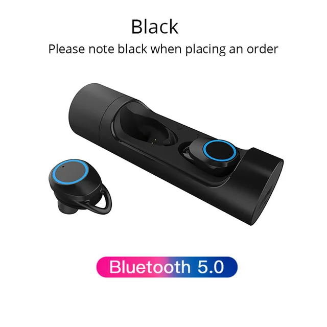 Nasin X8 TWS Новые беспроводные Bluetooth 5,0 наушники с глубоким басом водонепроницаемые наушники с микрофоном зарядная коробка для телефона ПК - Цвет: black