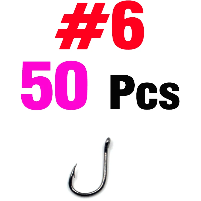 size 6 50PCS MNFT 50 шт.#6#10#12#15 Высокоуглеродистая сталь карп рыболовные крючки колючие Iseama круглый глаз рыболовный крючок - Цвет: size 6 50PCS