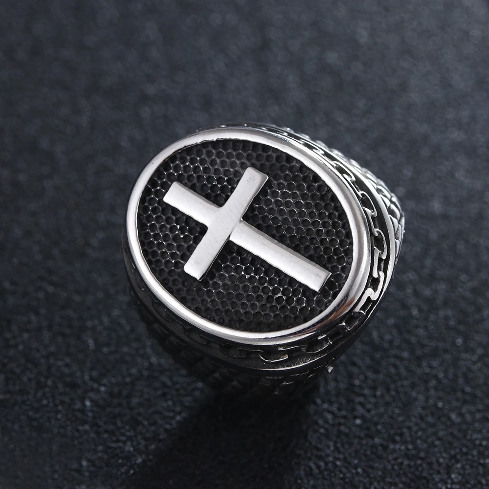 Мужское Винтажное кольцо в стиле панк-рок христианское религиозное крестиковое