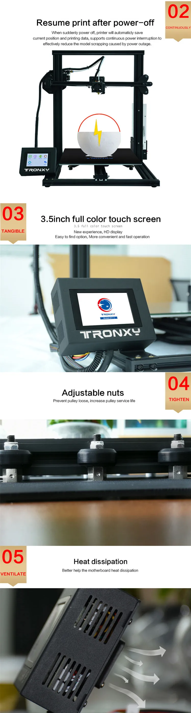 Tronxy Улучшенное Качество Высокая точность Reprap 3D принтер DIY Набор XY-3 с печатью