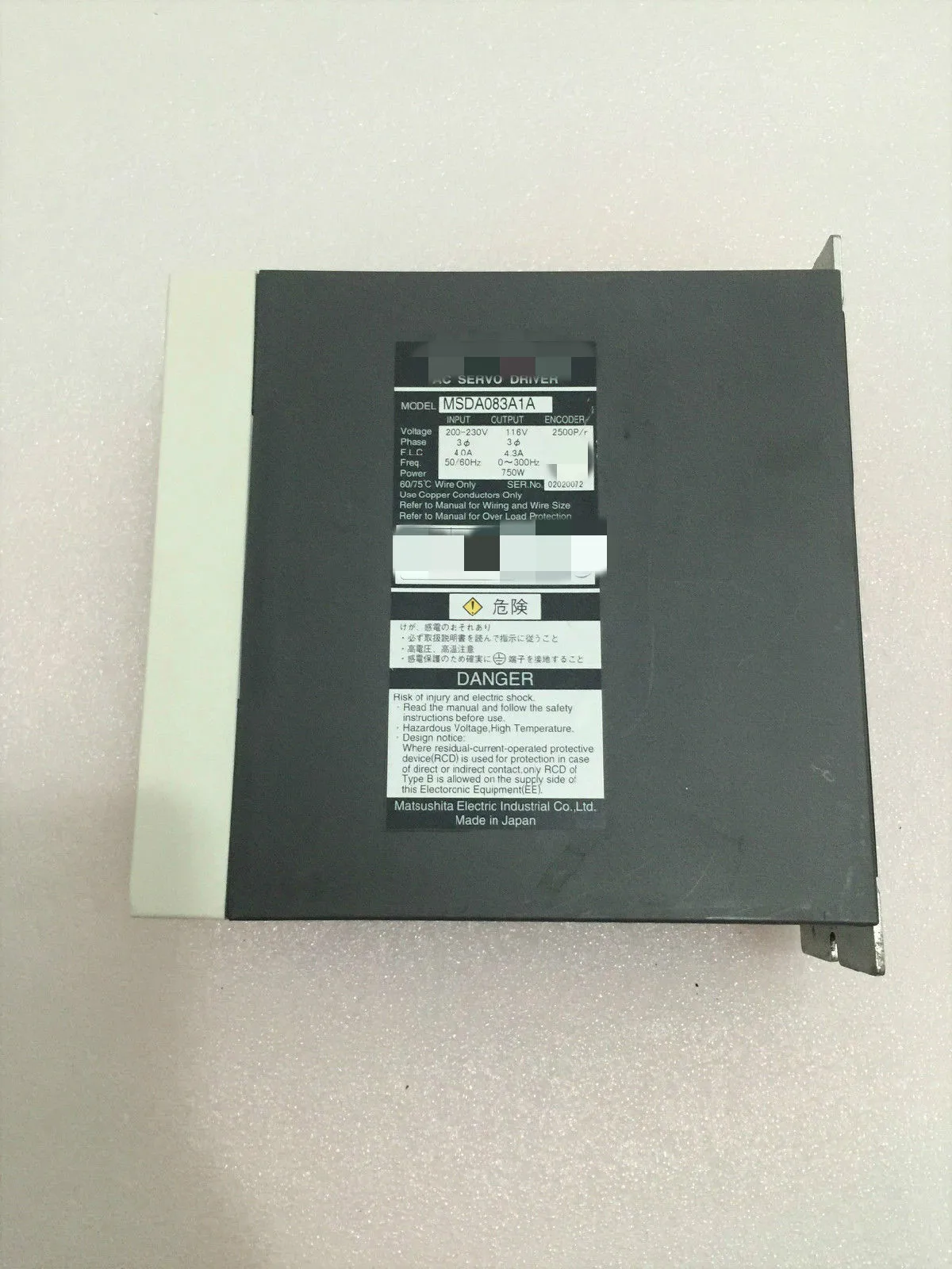 MSDA083A1A servo drive USED | Обустройство дома