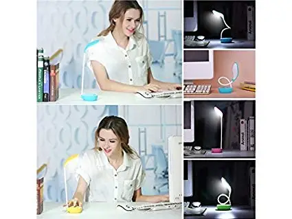 

Table Lamp USB Charging Lemon Shaped Desk Reading Learning Lamp Smart Touch LED Eye-Protection Foldable (Blue) Light