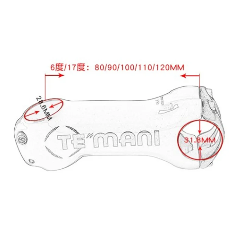 TEMANI дорожный велосипедный стержень углеродный MTB стебли 31 8 80 90 100 110 120