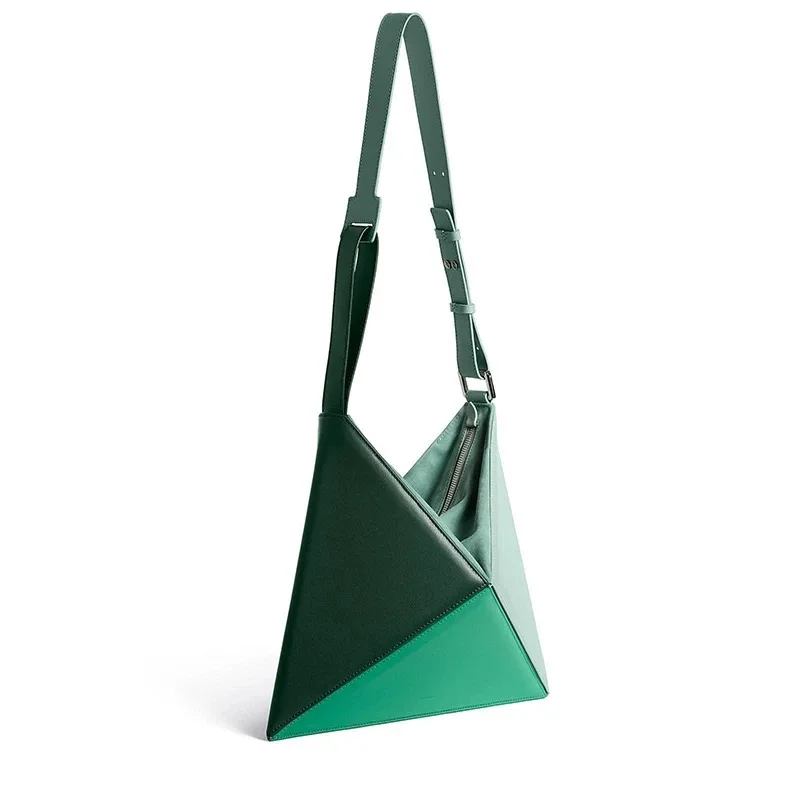 Сумка женская складная треугольная саквояж на плечо большой вместимости в