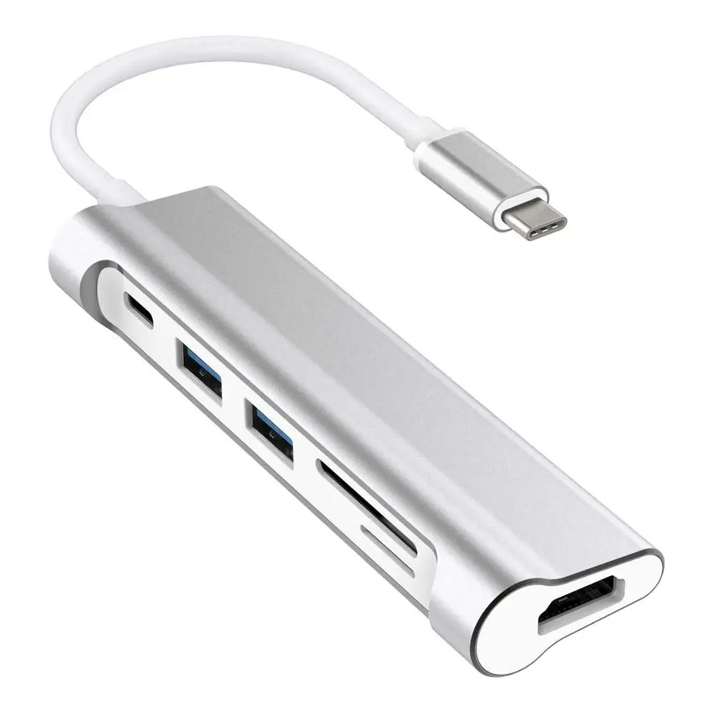 USB C3.1 концентратор адаптер Type C Thunderbolt 5 в 1 многопортовый ключ с 3 0 выход кардридер 2
