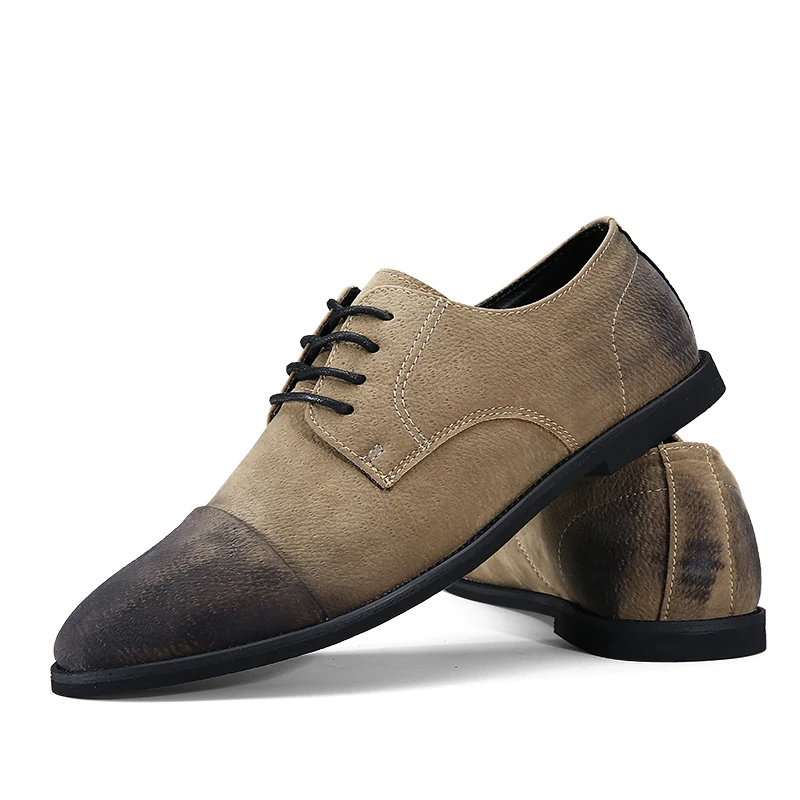 Новый 2017 мужчины ретро корова замшевые ботинки старинные плоские повседневная