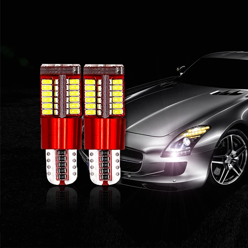 

2 PCS 12V LED Car Light Bulbs T10 W5W 194 3014 57 SMD White Auto Parking Lights Clearance Trunk Lamp Interior Dome Reading Bulb