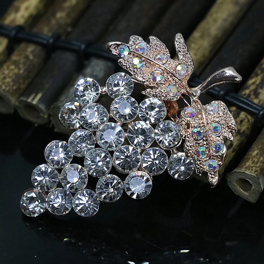 Лидер продаж оптовая цена милый Многоцветный Кристалл Rhinestone Фрукты Виноград