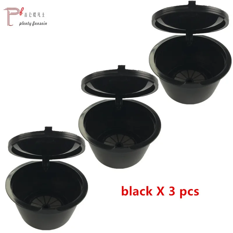 black Красивый комплект из 3 шт./упак. использовать 150 раз combinacapsule Кофе капсулы Пластик многоразового Многоразовые Совместимость с Nescafe пополнения чернил - Цвет: black