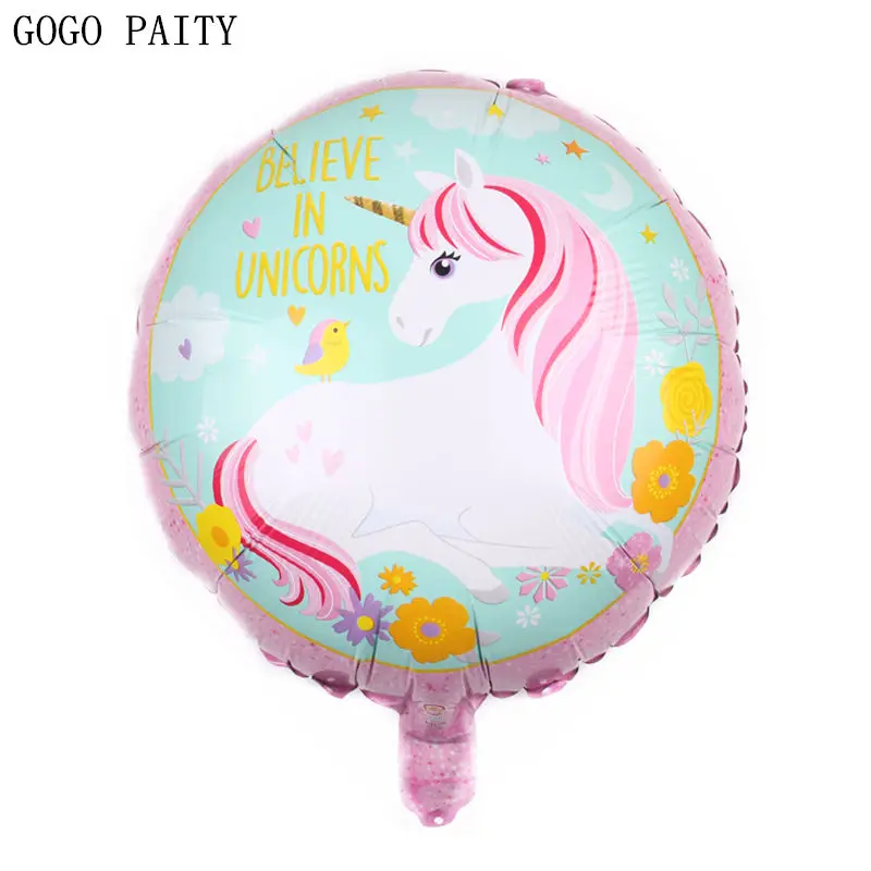GOGO PAITY Новый 18 дюймовый круглый шар в форме лошади радуги алюминиевый для