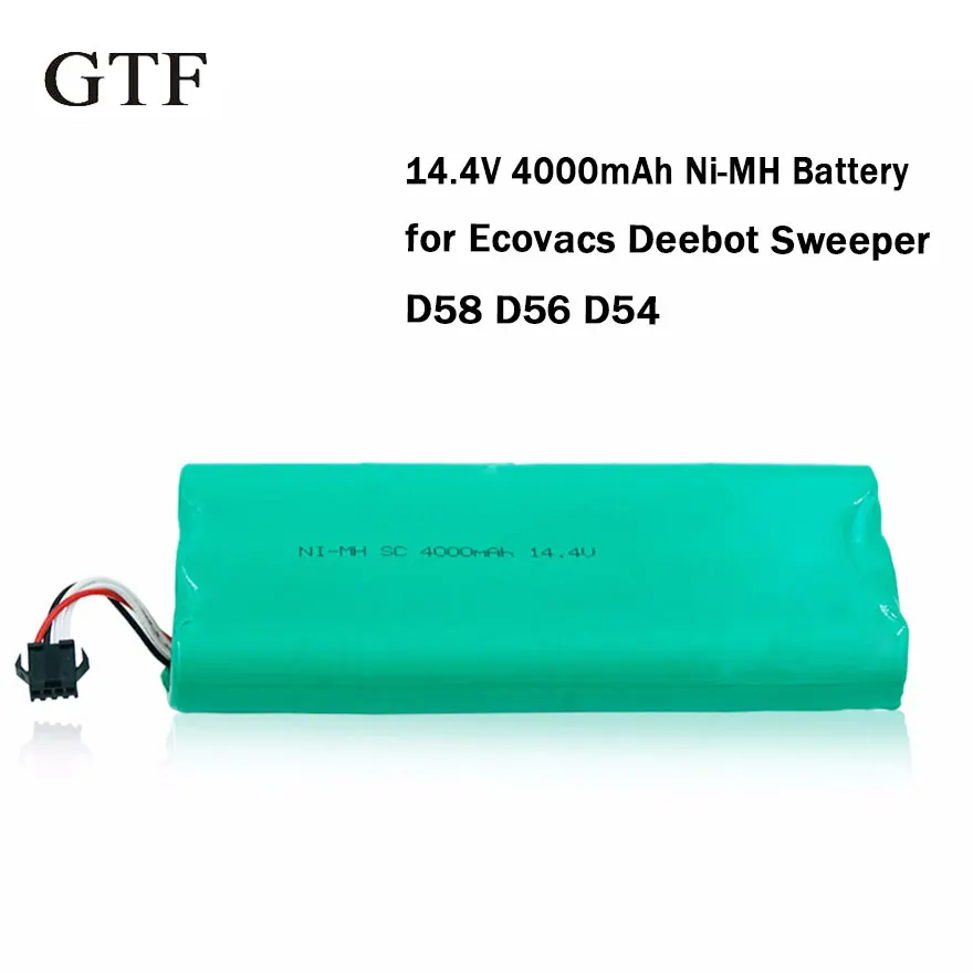 GTF 14,4 V 4000 мА/ч, металл-гидридных или никель очиститель высокомощный аккумулятор замена уборочная машина Батарея Для Ecovacs Deebot 540/550/560/570/580/D58/D56