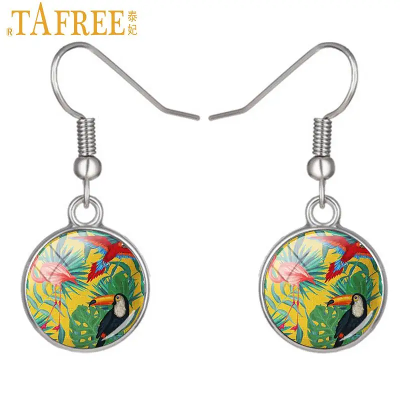 Серьги-подвески TAFREE с изображением цветка Жизни дерева птицы прекрасные фото