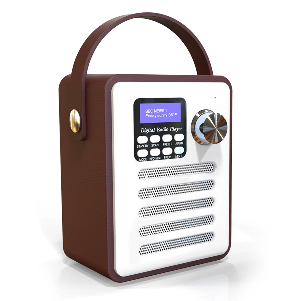 H6 DAB/DAB + цифровое радио Беспроводной Bluetooth колонки MP3 плейер AUX TF U диск чтения FM радио w/Портативный сигнализация для дверной ручки часы - изображение