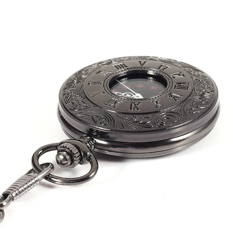 2016 Высокий Рейтинг Роман Ретро Античная Стимпанк Карманные Часы Черные Мужчины