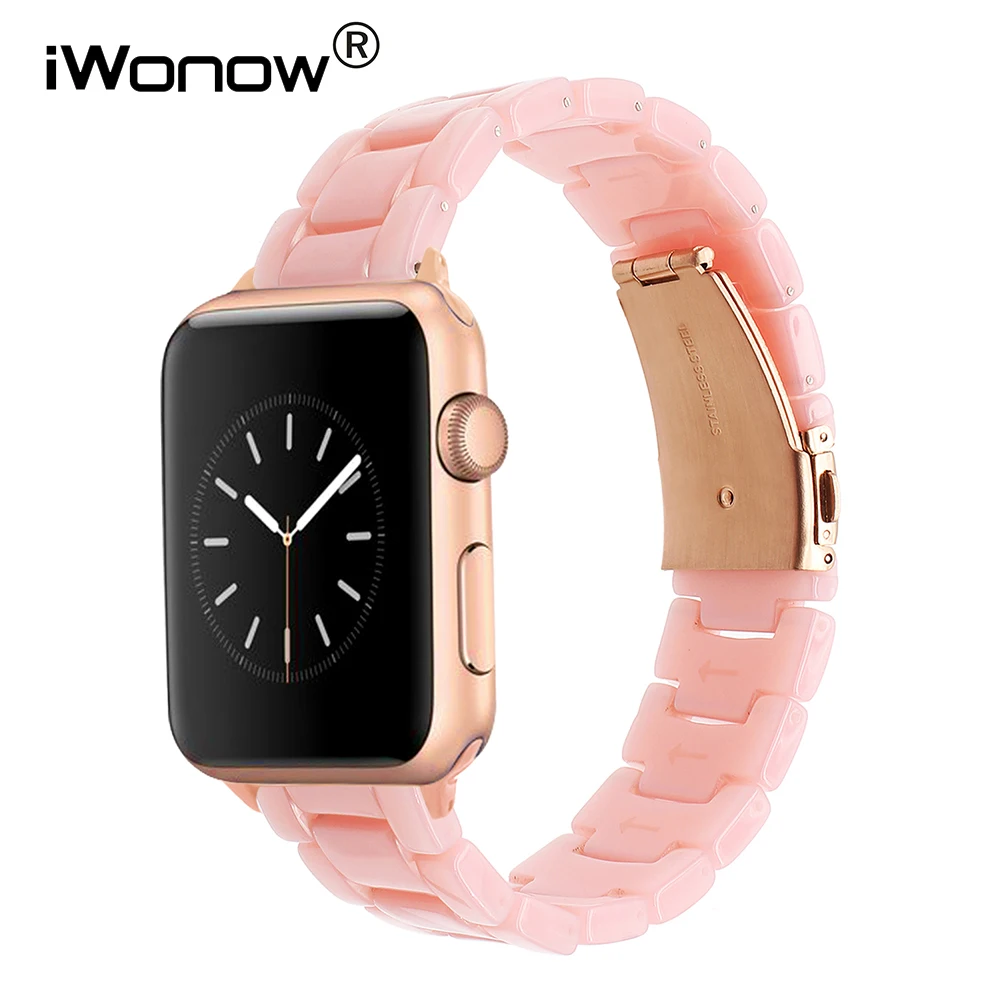 Женский резиновый ремешок для часов iWatch Apple Watch 38 мм 40 42 44 серии 5 4 3 2 1 с стальной