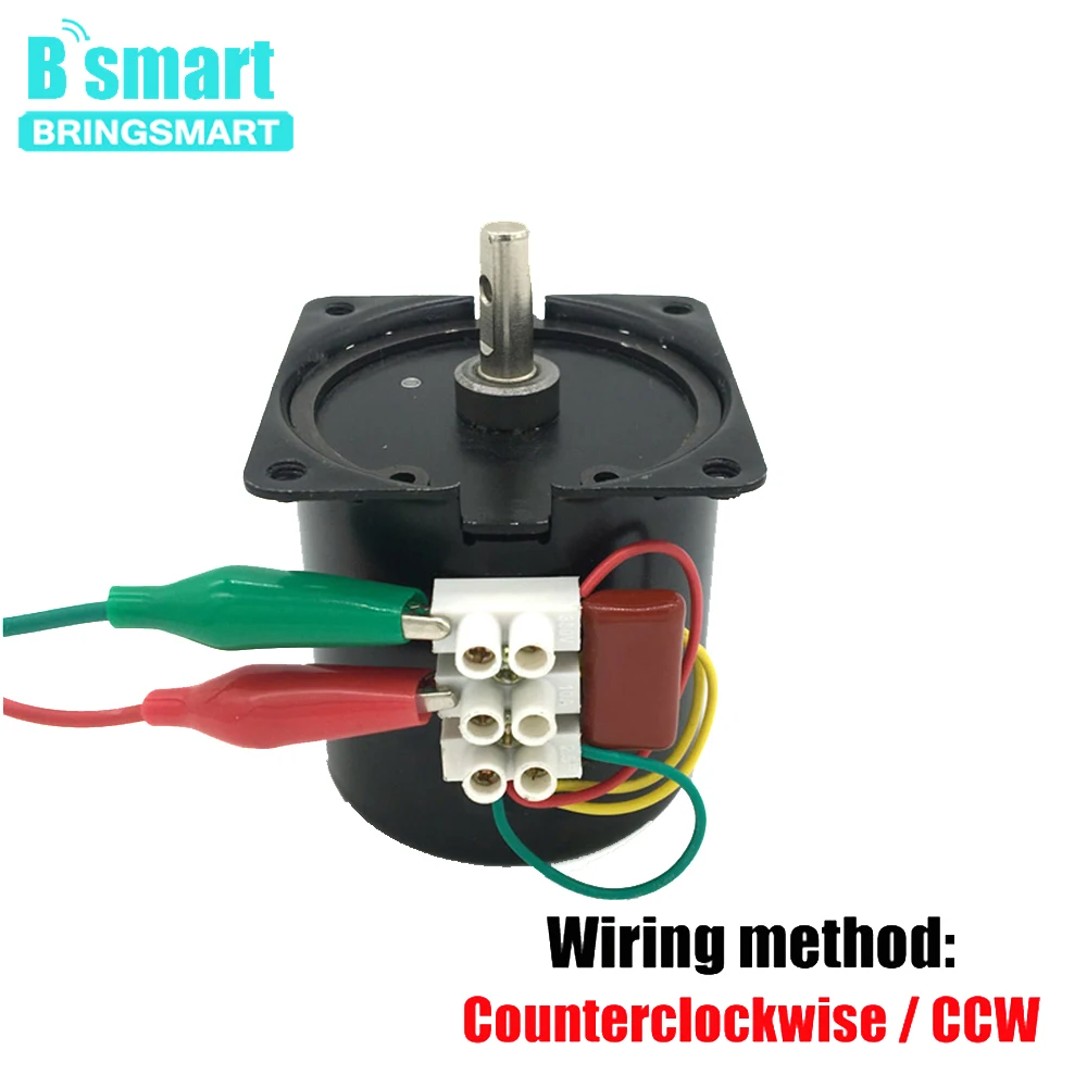 Bringsmart 60KTYZ 220V AC микро-мотор-редуктор 2,5 об/мин-110 об/мин постоянный магнитный двигатель 110 в 14 Вт низкая скорость AC синхронный двигатель