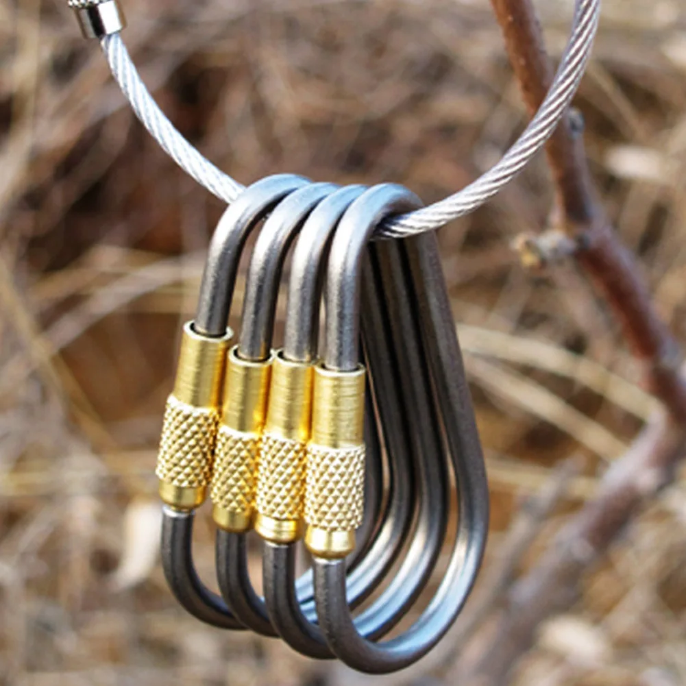 1 шт. карабин из титанового сплава с винтовым замком для бутылок застежкой