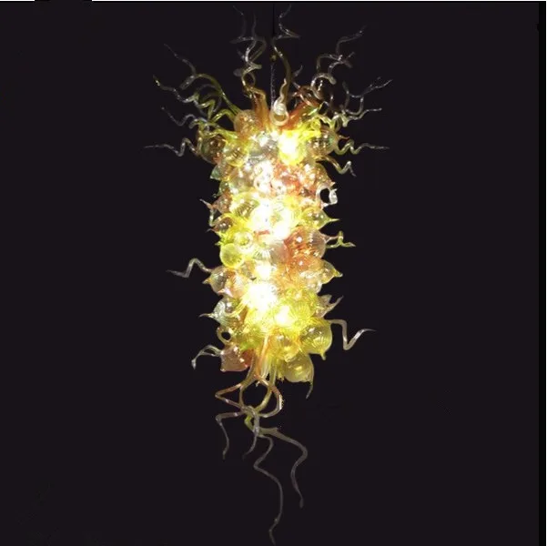 

Pretty Villa Light Living Room Glass Art Fancy Chinese Long Pendant Light Chihuly Style